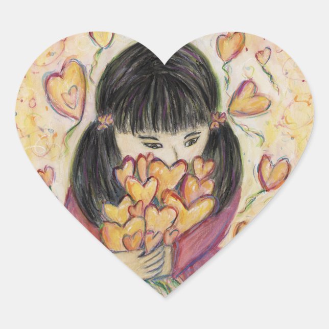 Rassembler les coeurs d'amour sceaux autocollants  (Devant)