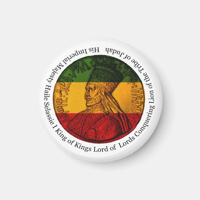 Rasta Lion conquérant de Judah Sa Majesté Magnet (Devant)