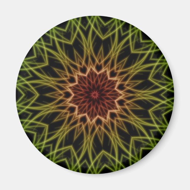 Rasta Rouge Jaune Vert Noir Magnet d'art fractal (Devant)