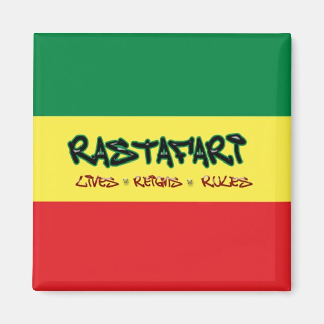 Rastafari vit règne règles Magnet (Devant)