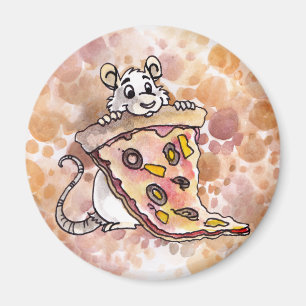 Rat avec aimant à la pizza