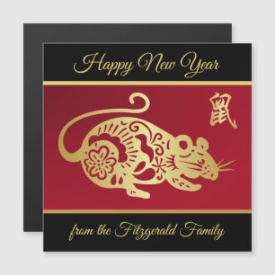 Rat chinois d'or orné BR