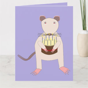 Rat de Siamese avec carte personnalisée du gâteau