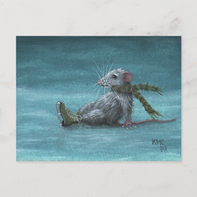 Rat est tombé tandis que la carte postale de patin (Devant)