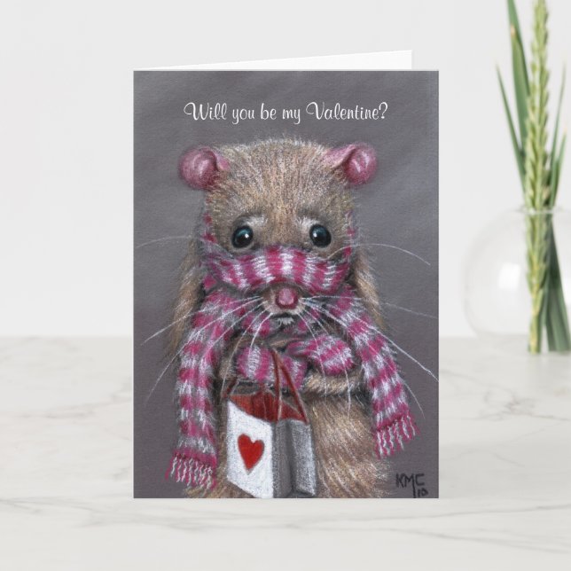 Rat froid avec carte Scarf Valentin (Devant)