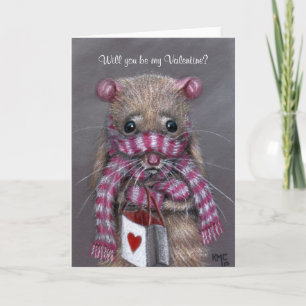 Rat froid avec carte Scarf Valentin