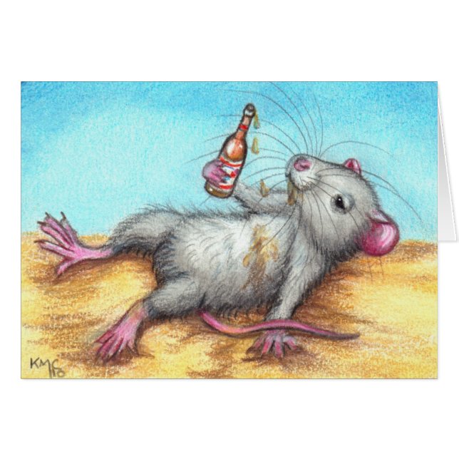 Rat ivre avec la carte de bière (Devant horizontal)