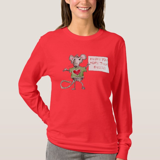 Rat mignon de T-shirt de Valentine (Devant)