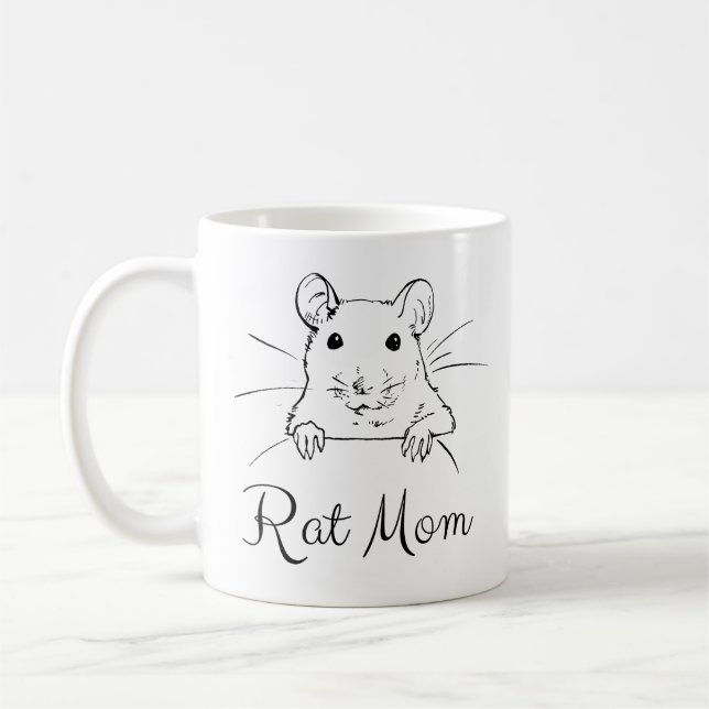 Rat Mom Mug - Mignonne animal de compagnie Rat Mug (Gauche)