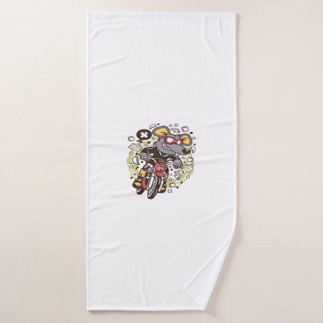 Rat Motocross Rider (Serviette de bain)
