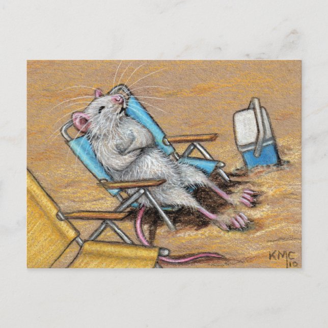 Rat relax sur la plage Carte postale (Devant)