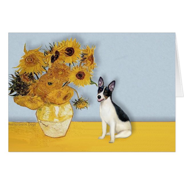 Rat Terrier - Fleurs de soleil (Devant horizontal)