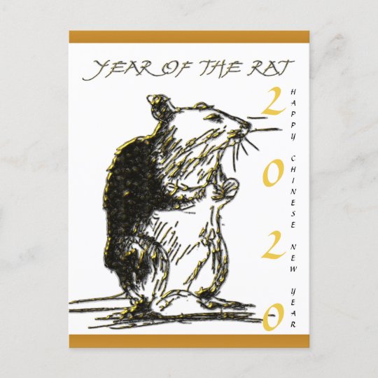 Rat Year Carte De Voeux De Dessin Originale Zazzle Fr