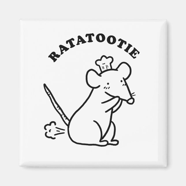 Rata-tootie Cute Funny Animal Pun Citation Magnet (Devant)