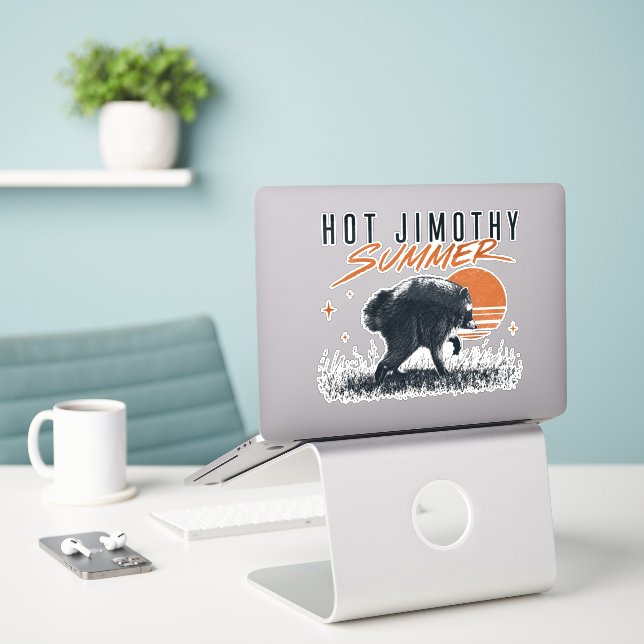 Raton chaud d'été Jimothy, Autocollant de mème de  (Ordinateur portable sur le bureau)