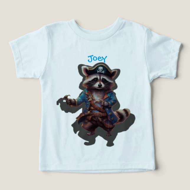 Raton laveur de conte de pirate bleu et gris  (Design Recto)