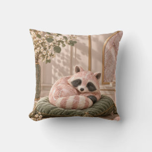 Raton laveur en marbre rose sage coussin fleur sal