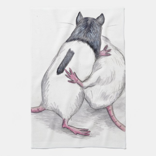 rats jouant serviette de cuisine (Vertical)