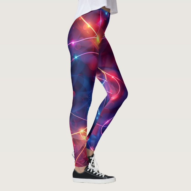 Rave City enchevêtrement de néon lumières leggings (Droite)