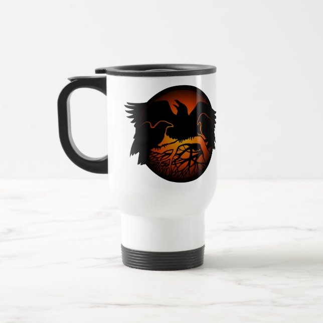 Raven Art Mug Oiseau sauvage Voyage Mug Raven Mugs (Gauche)