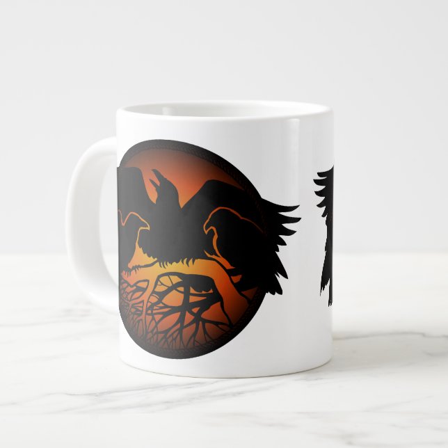 Raven Art Mug Wild Bird Café Mug Raven Cup (Devant gauche)