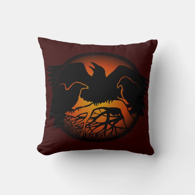 Raven Coussin Premières Nations Raven Art Coussins (Recto)