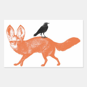 Raven Est Assis Sur Des Stickers Fox