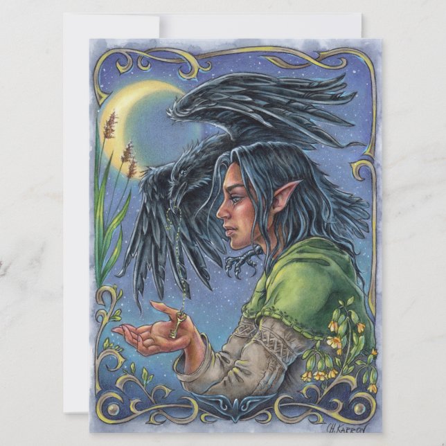 Raven Guide Art Card Fairytale Imaginaire Moon (Devant)