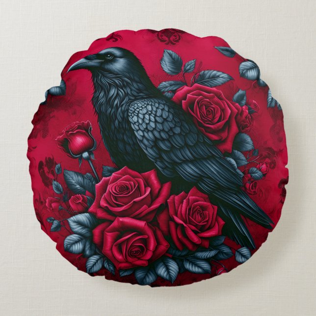 Raven Song Round Coussin (Devant)