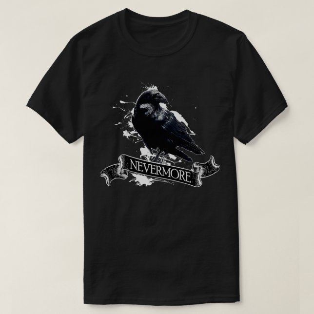 Raven TShirt Allan Poe Raven Nevermore (Design devant)