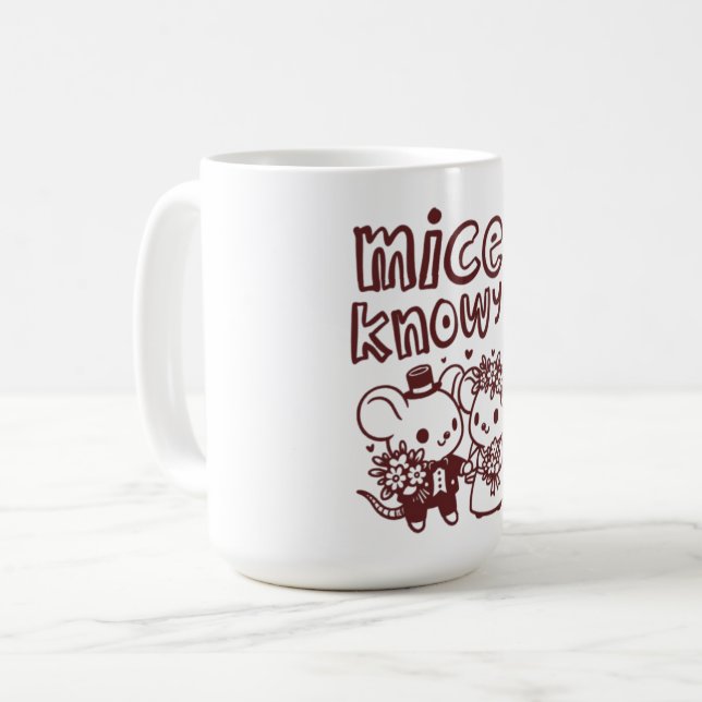 "Ravi de vous connaître" Mug Doodle Café - Sociabl (Devant gauche)
