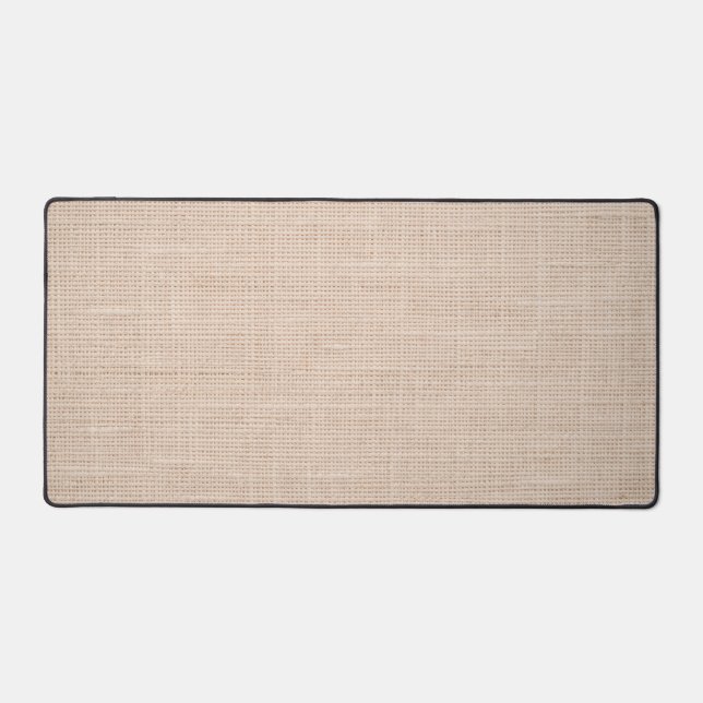  Raw Natural Linen Texture Minimalist Desk Mat (Recto)