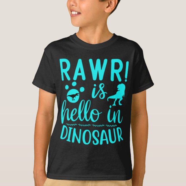 Rawr! Est Hello Dans T-Shirt De Dinosaure (Devant)
