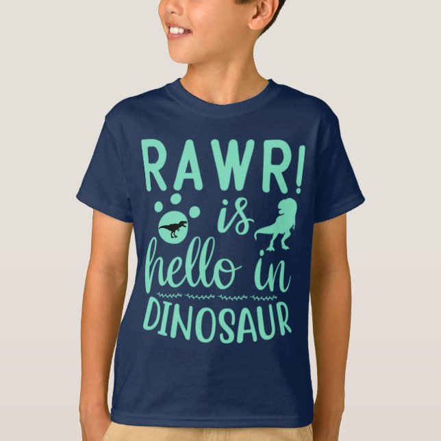 Rawr! est Hello en T-Shirt de dinosaure (Devant)