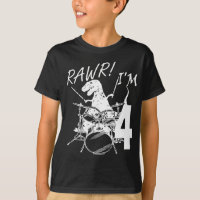 Rawr I'm 4 4th Birthday Dinosaur Boy T-Shirt