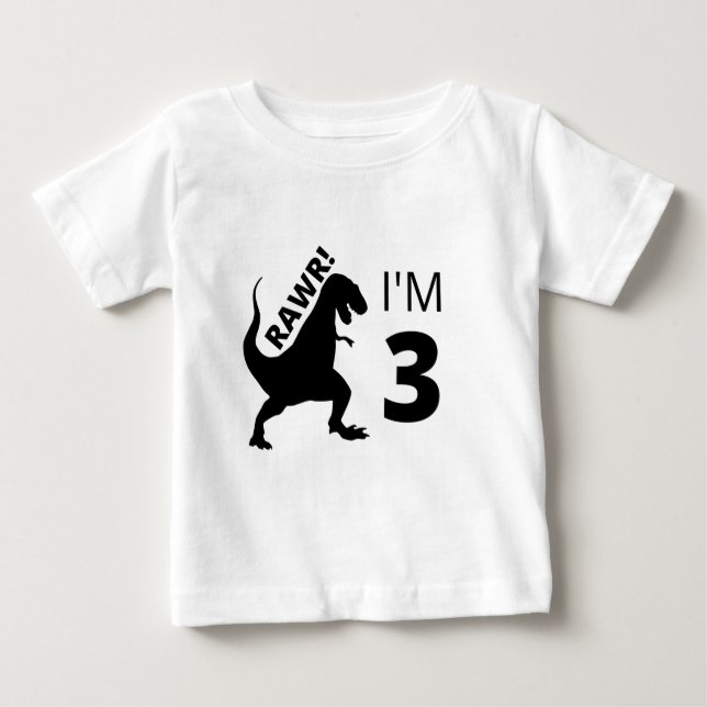 Rawr ! Je suis 3 t-shirts dinosaures (Devant)