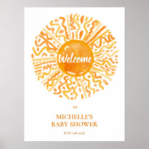 Ray of Sunshine Boho Baby shower Affiche de bienve