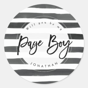 rayé serez-vous mon autocollant garçon page