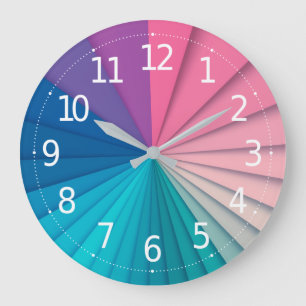Rayon de couleurs simple et élégant  Horloge mur