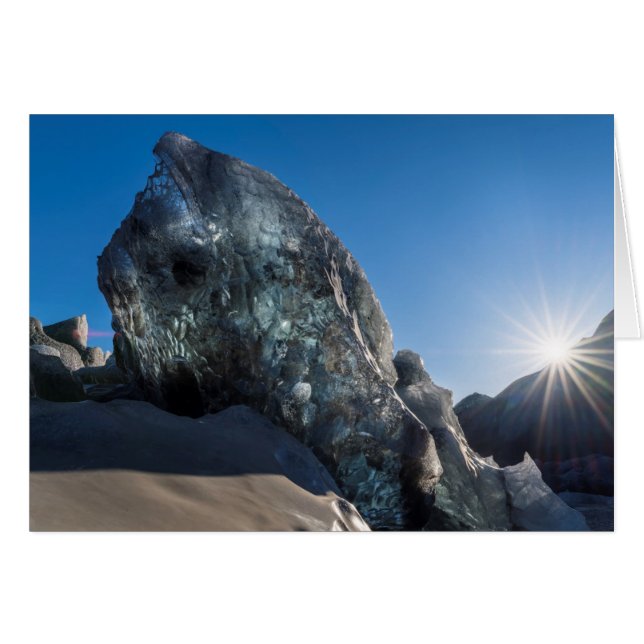 Rayon de soleil et glace, Islande (Devant horizontal)