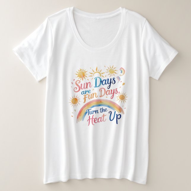 Rayonnement Arc-en-ciel – Tee-shirt Grande Taille  (Design devant)