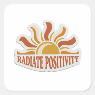 Rayonnez de Positivité Autocollant Soleil Rétro -
