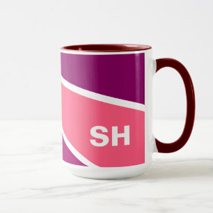 Rayons colorés Mugs monogrammes personnalisés
