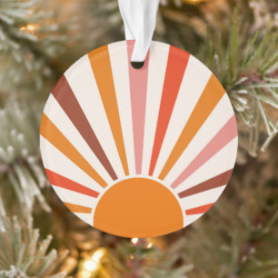 Rayons Soleil Rétro Coucher Soleil Orange Jaune Ro