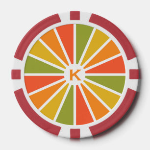 Rays Motif personnalisé jetons de poker monogramme