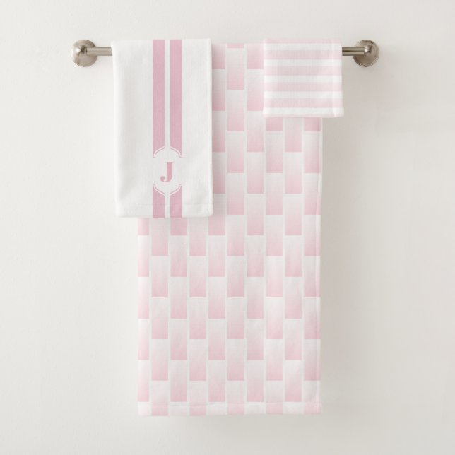 Rayure Checkered blanche rose d'Ombre de (En situation)