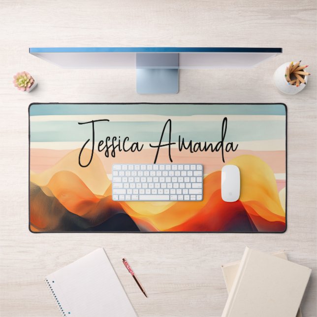 Rayure colorée aquarelle lumineuse personnalisée (Bureau 1)