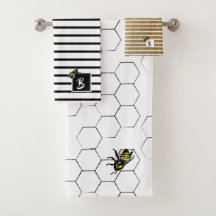 Rayure de reine des abeilles avec le monogramme du