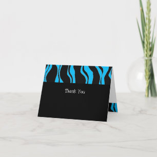 Rayure de zèbre noir et bleu Merci