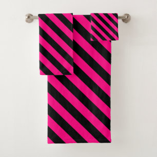 Rayure diagonale noire et rose vif
